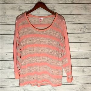Women’s peach sheer spring sweater